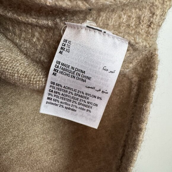 Style & Co Tan Brown Cowl Neck Sweater Size XL Curved Hem Cozy Casual - Picture 5 of 6